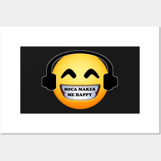 Soca Music Makes Me Happy Emoji - Soca Mode Posters and Art